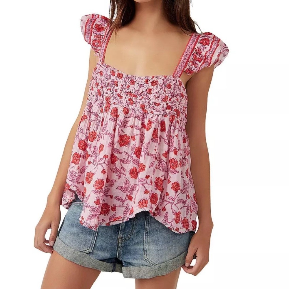 NWOT Free People Nala Printed Top